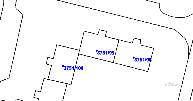 Parcela st. 3751/99 v KÚ Poruba-sever, Katastrální mapa