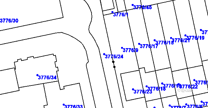 Parcela st. 3776/24 v KÚ Poruba-sever, Katastrální mapa