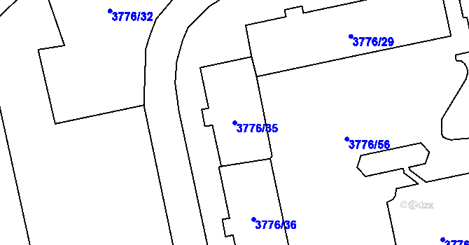 Parcela st. 3776/35 v KÚ Poruba-sever, Katastrální mapa