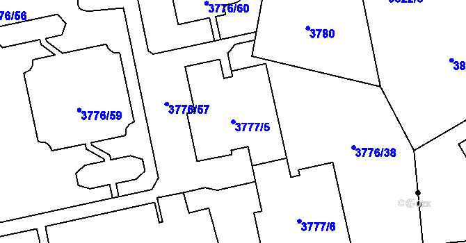 Parcela st. 3777/5 v KÚ Poruba-sever, Katastrální mapa
