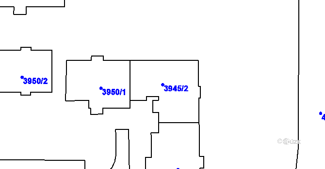 Parcela st. 3945/2 v KÚ Poruba-sever, Katastrální mapa