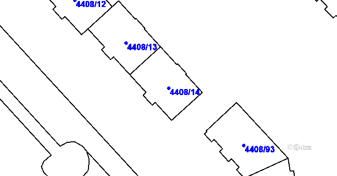 Parcela st. 4408/14 v KÚ Poruba-sever, Katastrální mapa