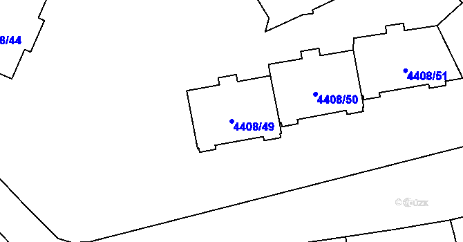 Parcela st. 4408/49 v KÚ Poruba-sever, Katastrální mapa