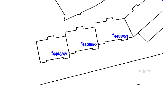 Parcela st. 4408/50 v KÚ Poruba-sever, Katastrální mapa