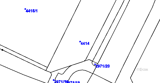 Parcela st. 4414 v KÚ Poruba-sever, Katastrální mapa
