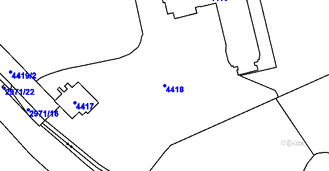Parcela st. 4418 v KÚ Poruba-sever, Katastrální mapa