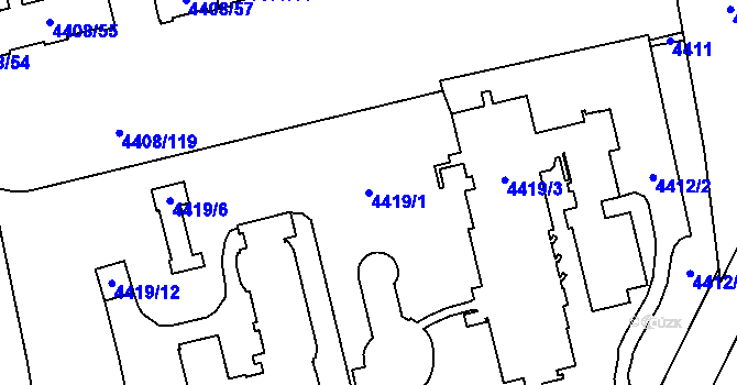 Parcela st. 4419/1 v KÚ Poruba-sever, Katastrální mapa