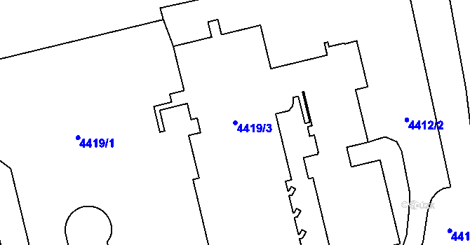 Parcela st. 4419/3 v KÚ Poruba-sever, Katastrální mapa
