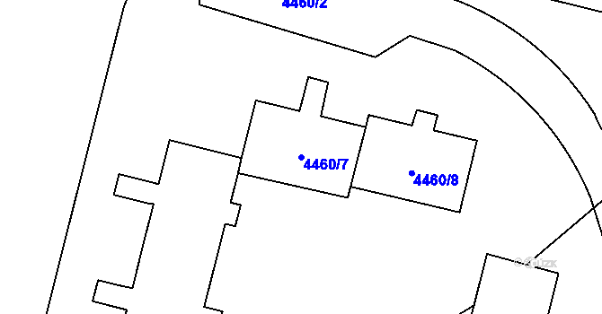 Parcela st. 4460/7 v KÚ Poruba-sever, Katastrální mapa