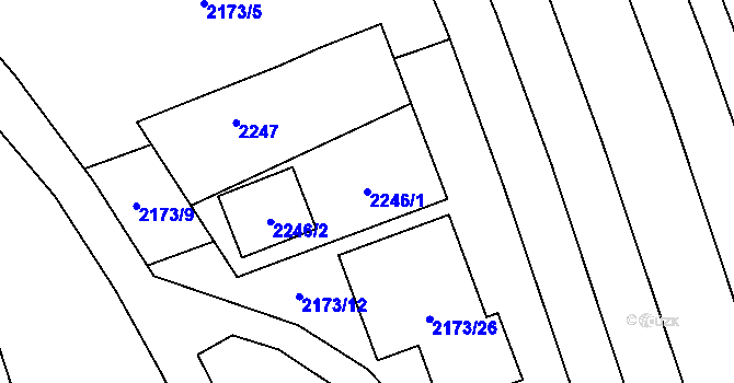 Parcela st. 2246/1 v KÚ Poruba-sever, Katastrální mapa
