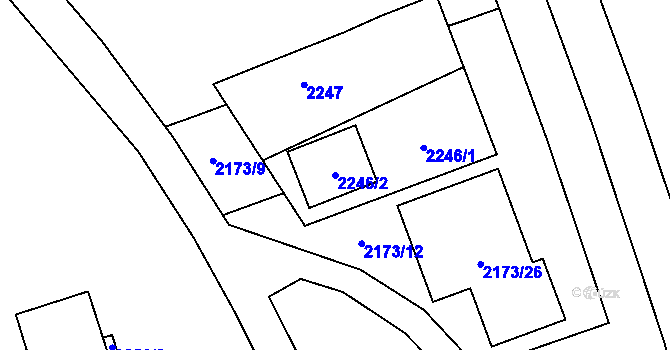Parcela st. 2246/2 v KÚ Poruba-sever, Katastrální mapa
