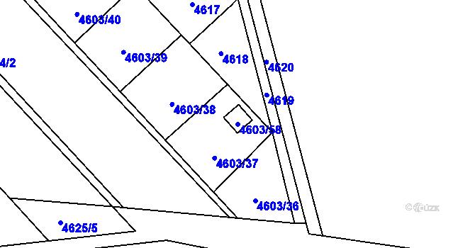 Parcela st. 4603/58 v KÚ Pustkovec, Katastrální mapa