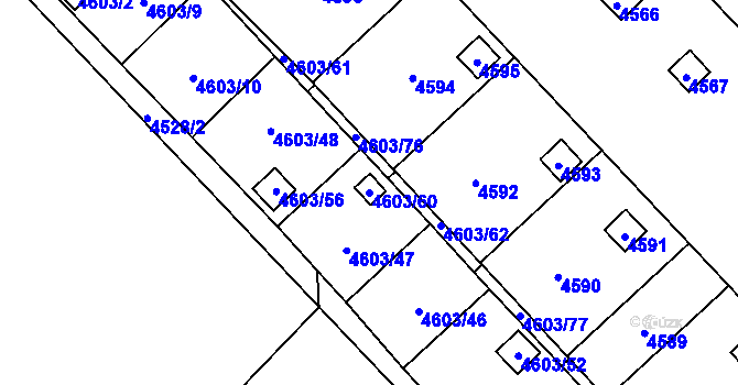 Parcela st. 4603/60 v KÚ Pustkovec, Katastrální mapa