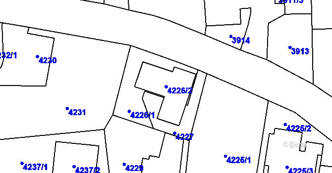 Parcela st. 4226/2 v KÚ Pustkovec, Katastrální mapa