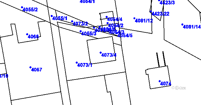 Parcela st. 4073/4 v KÚ Pustkovec, Katastrální mapa