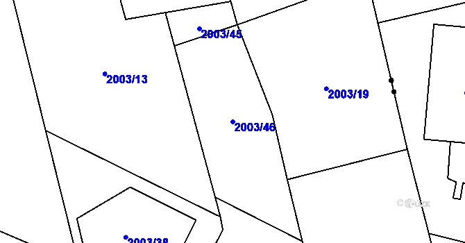 Parcela st. 2003/46 v KÚ Pustkovec, Katastrální mapa