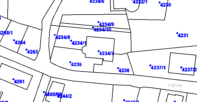 Parcela st. 4234/7 v KÚ Pustkovec, Katastrální mapa