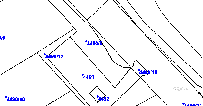 Parcela st. 4490/2 v KÚ Pustkovec, Katastrální mapa