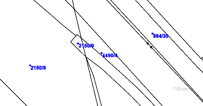 Parcela st. 4490/4 v KÚ Pustkovec, Katastrální mapa
