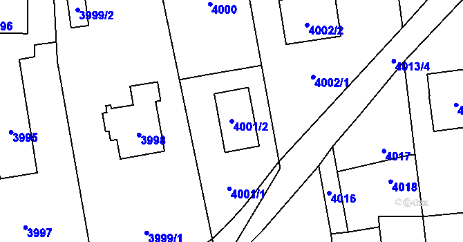 Parcela st. 4001/2 v KÚ Pustkovec, Katastrální mapa