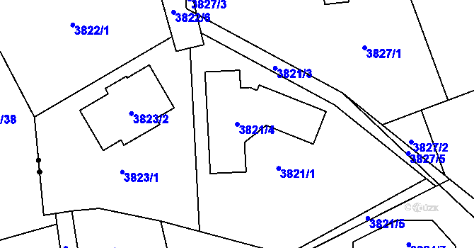 Parcela st. 3821/4 v KÚ Pustkovec, Katastrální mapa