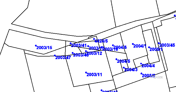 Parcela st. 2003/17 v KÚ Pustkovec, Katastrální mapa
