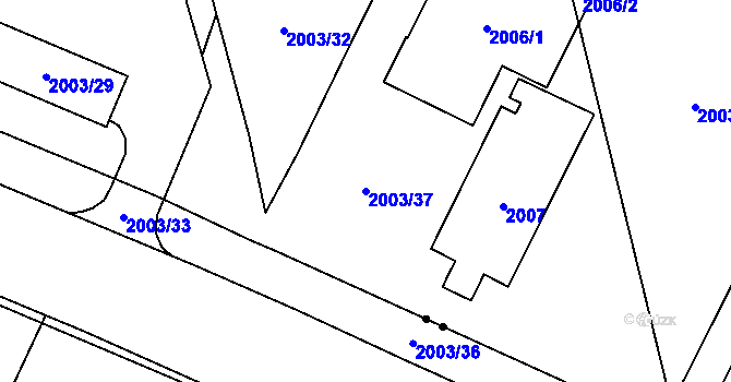 Parcela st. 2003/37 v KÚ Pustkovec, Katastrální mapa