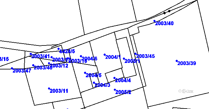 Parcela st. 2004/1 v KÚ Pustkovec, Katastrální mapa
