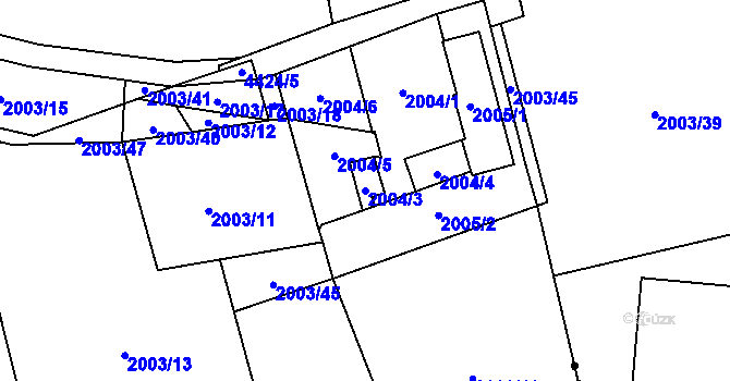 Parcela st. 2004/3 v KÚ Pustkovec, Katastrální mapa