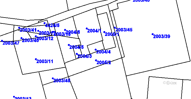 Parcela st. 2004/4 v KÚ Pustkovec, Katastrální mapa