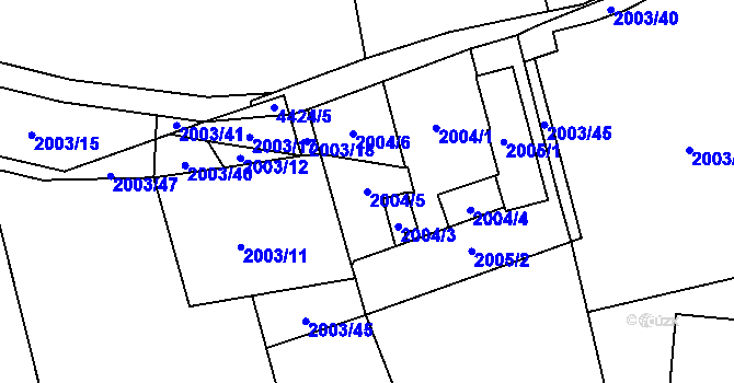 Parcela st. 2004/5 v KÚ Pustkovec, Katastrální mapa