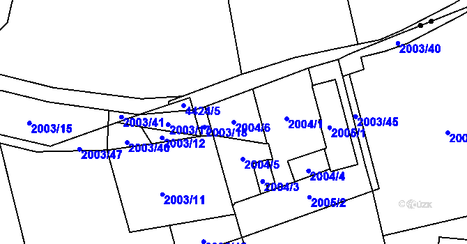 Parcela st. 2004/6 v KÚ Pustkovec, Katastrální mapa