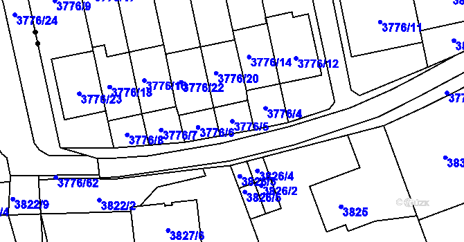 Parcela st. 3776/5 v KÚ Pustkovec, Katastrální mapa