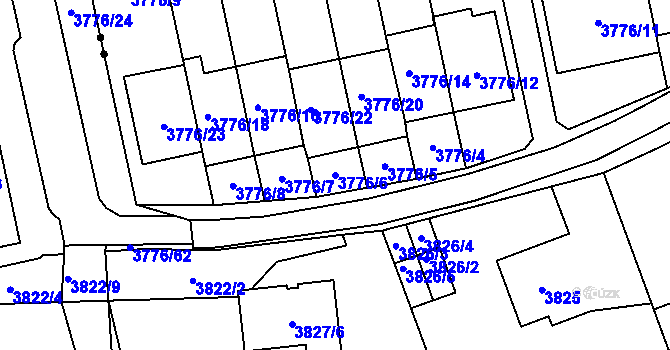 Parcela st. 3776/6 v KÚ Pustkovec, Katastrální mapa