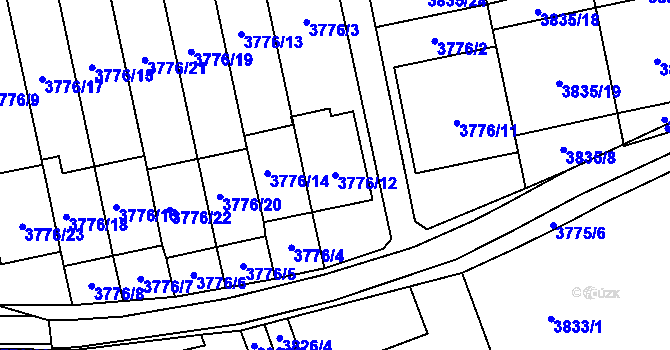 Parcela st. 3776/12 v KÚ Pustkovec, Katastrální mapa