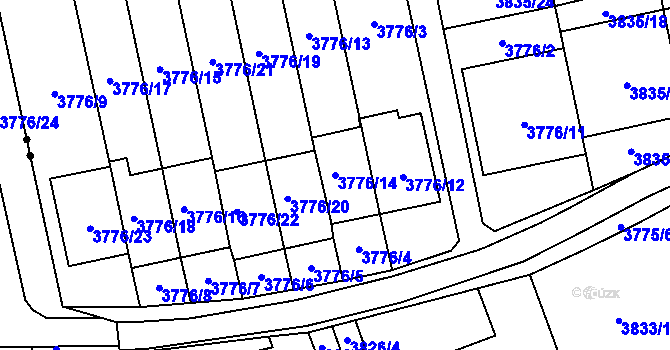 Parcela st. 3776/14 v KÚ Pustkovec, Katastrální mapa