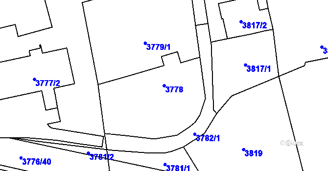 Parcela st. 3778 v KÚ Pustkovec, Katastrální mapa