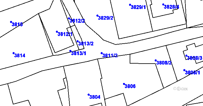 Parcela st. 3811/2 v KÚ Pustkovec, Katastrální mapa