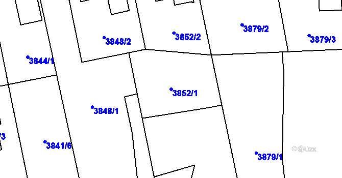 Parcela st. 3852/1 v KÚ Pustkovec, Katastrální mapa