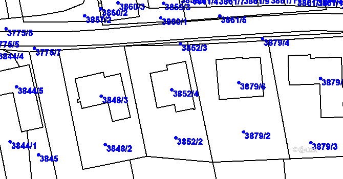 Parcela st. 3852/4 v KÚ Pustkovec, Katastrální mapa