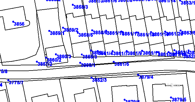 Parcela st. 3861/4 v KÚ Pustkovec, Katastrální mapa