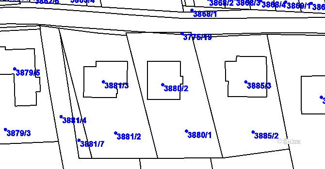 Parcela st. 3880/2 v KÚ Pustkovec, Katastrální mapa