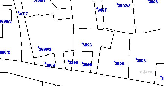 Parcela st. 3898 v KÚ Pustkovec, Katastrální mapa