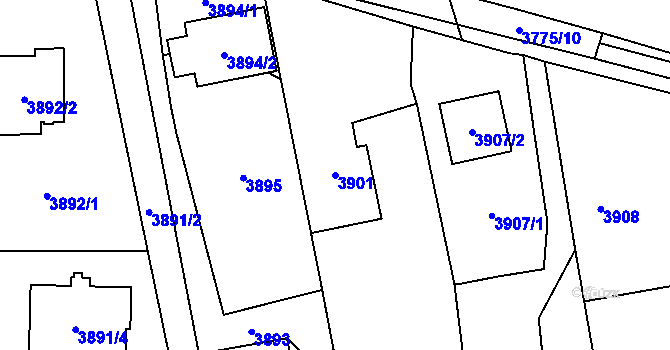 Parcela st. 3901 v KÚ Pustkovec, Katastrální mapa