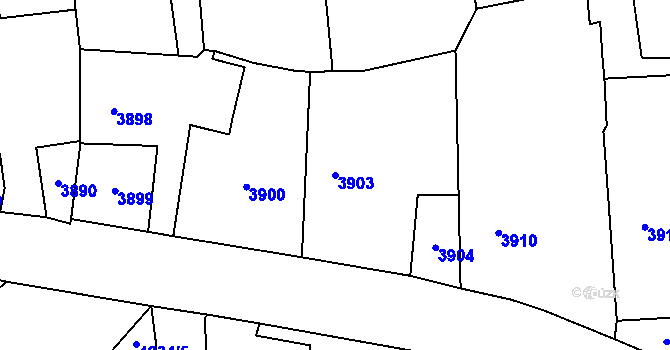 Parcela st. 3903 v KÚ Pustkovec, Katastrální mapa