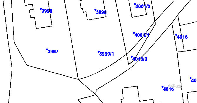 Parcela st. 3999/1 v KÚ Pustkovec, Katastrální mapa