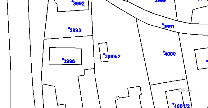 Parcela st. 3999/2 v KÚ Pustkovec, Katastrální mapa