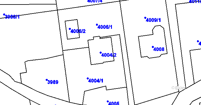 Parcela st. 4004/2 v KÚ Pustkovec, Katastrální mapa