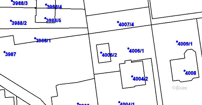 Parcela st. 4006/2 v KÚ Pustkovec, Katastrální mapa