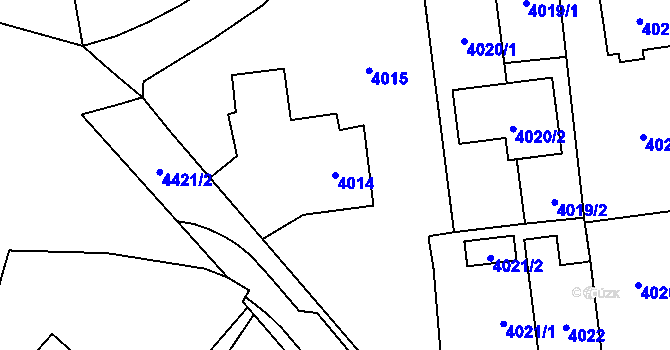 Parcela st. 4014 v KÚ Pustkovec, Katastrální mapa